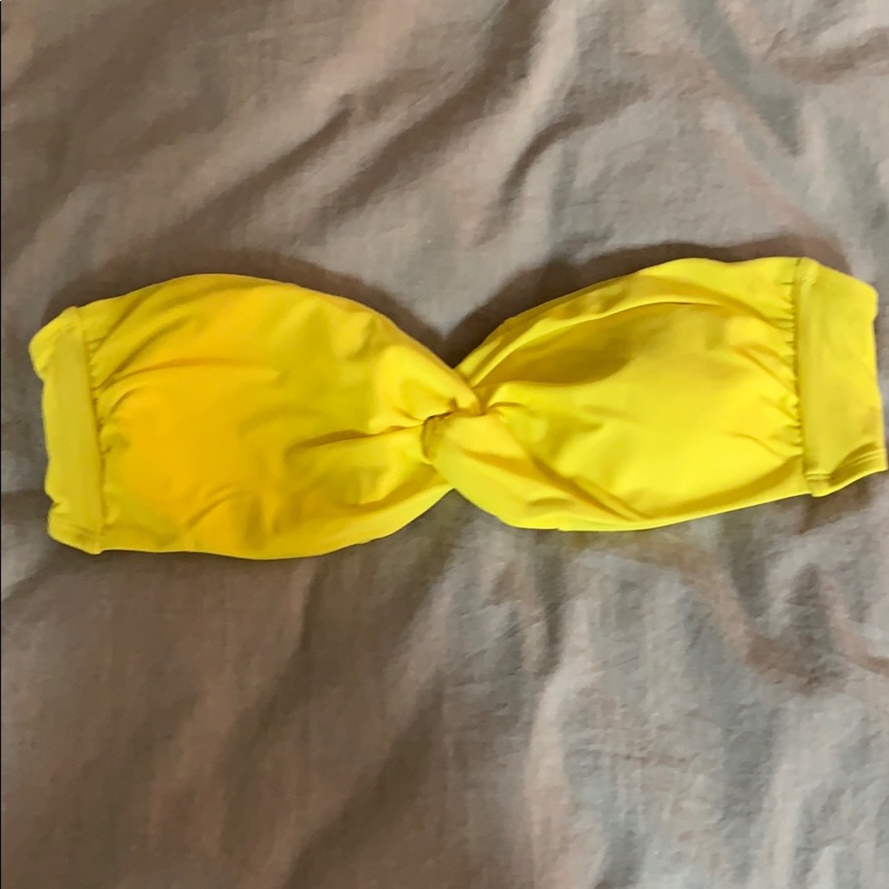Yellow bandeau swim top (size M)